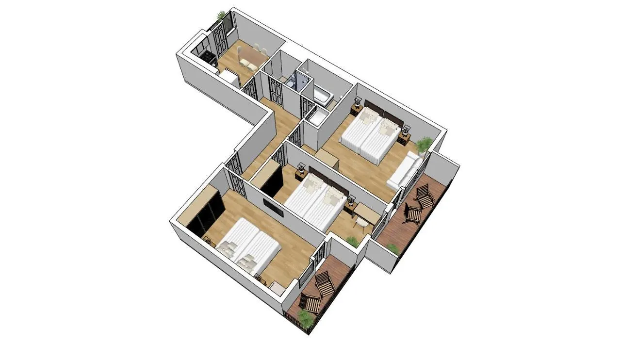 Flatista Homes - Hirschgarten Mnichov 0*,